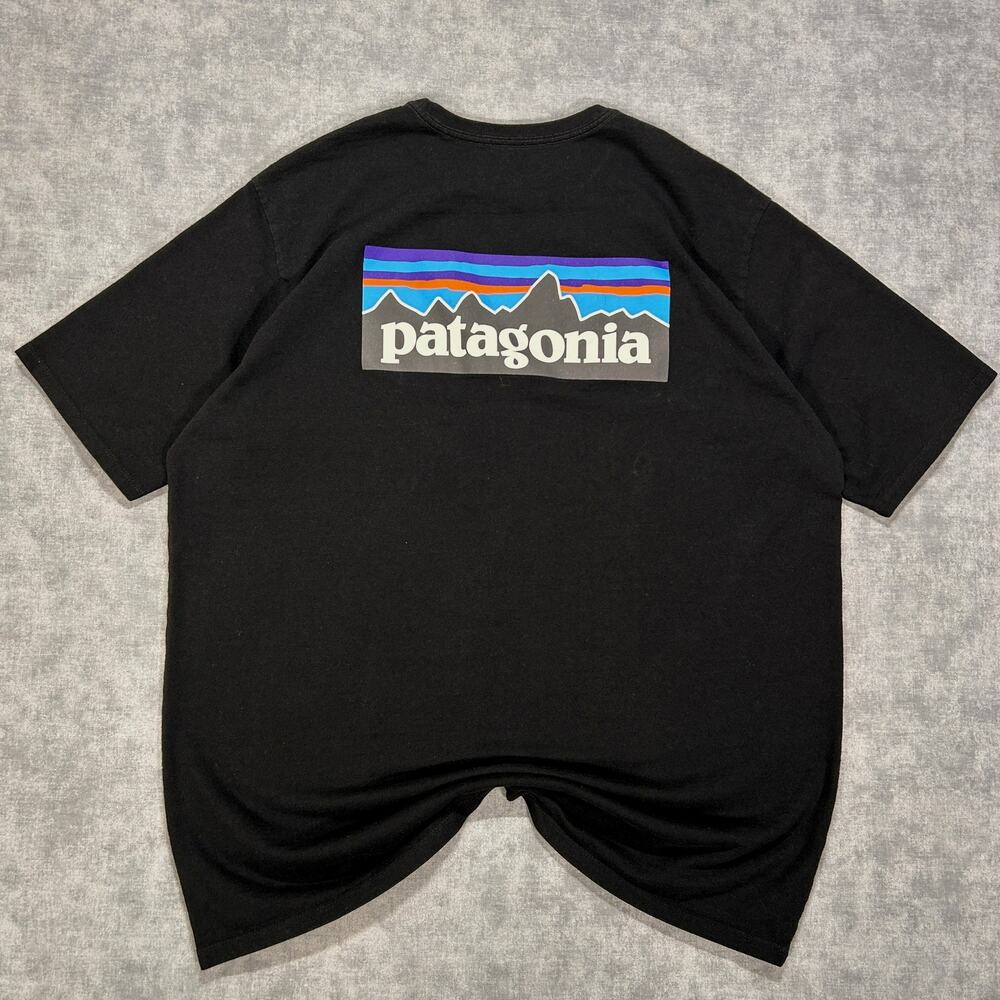 Patagonia P-6 Logo Responsibili-Tee T-Shirt Black Mens L Graphic Outdoor